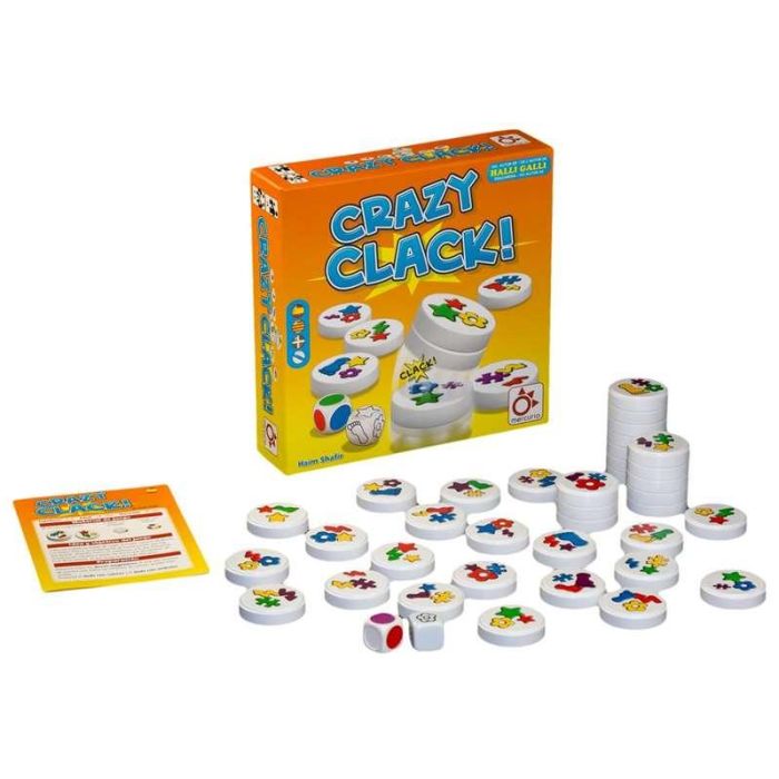 Mercurio Juego Crazy Clack | Juego de Mesa Magnético para Combinar Símbolos y Colores | 36 Discos y 2 Dados | Edad +4 Años Mercurio Juego Crazy Clack | Juego de Mesa Magnético para Combinar Símbolos y Colores | 36 Discos y 2 Dados | Edad +4 Años