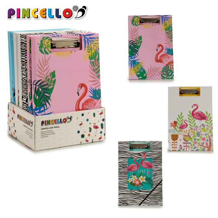 Carpeta Con Pinza Y Goma A4 Flamengos Surtidos Pincello 2X32CM (36 Unidades) 2 Carpeta Con Pinza Y Goma A4 Flamengos Surtidos Pincello 2X32CM (36 Unidades) 2