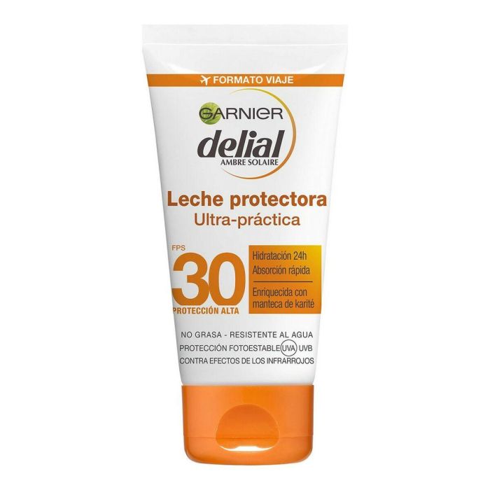 Garnier Leche Protectora Solar Facial y Corporal SPF 30 Ultra Práctica, Resistente al Agua, Hidratante, No Grasa, Karité 50 ml