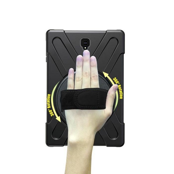 eSTUFF Funda Defender Galaxy Tab A 10.5 AUSTIN antigolpes, soporte 360°, correa de mano/hombro, Negra 3