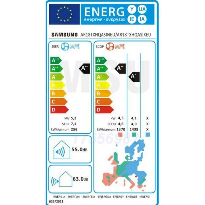 Aire Acondicionado Samsung FAR18ART 5200 kW R32 A++/A++ Filtro de aire Split Blanco A+++ A+/A++ 5 Aire Acondicionado Samsung FAR18ART 5200 kW R32 A++/A++ Filtro de aire Split Blanco A+++ A+/A++ 5