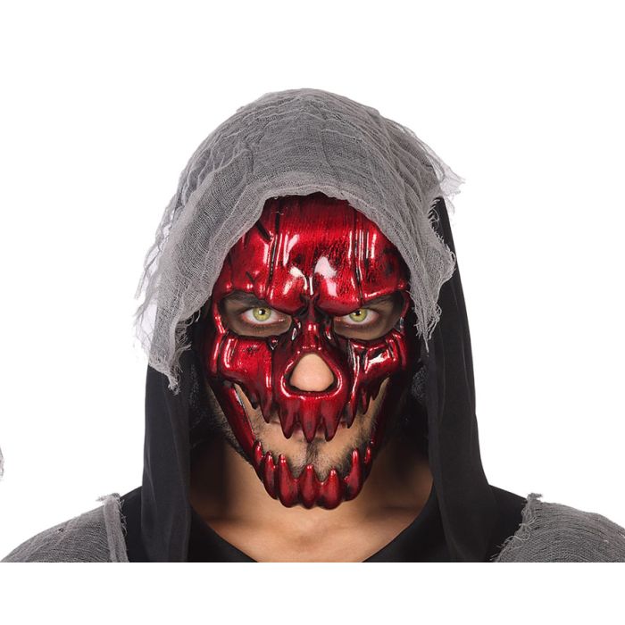 Máscara Rojo Intenso Calavera Halloween Rojo