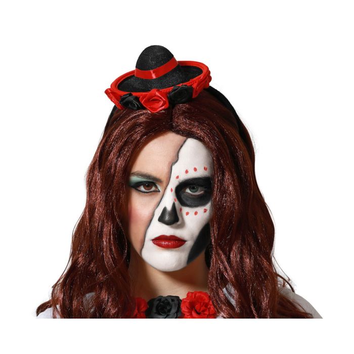 Diadema Rojo/Negro Sombrero Mini Halloween