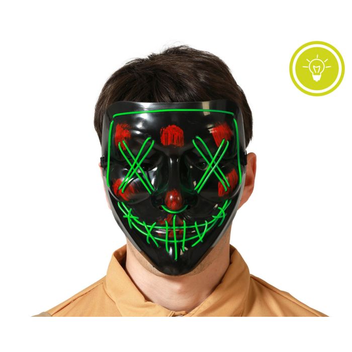 Máscara Terror Luz LED Verde
