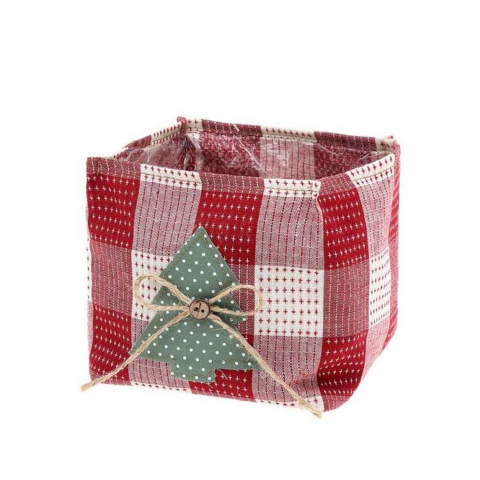 Cesta 12x12X12 cm Textil Rojo Cesta 12x12X12 cm Textil Rojo