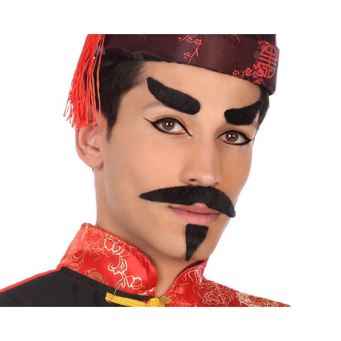Bigote Hindú Negro Hombre Adulto Bigote Hindú Negro Hombre Adulto