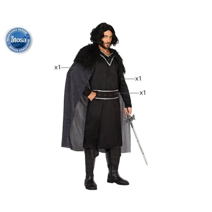Disfraz Vikingo Hombre Adulto Guardián Negro M-L