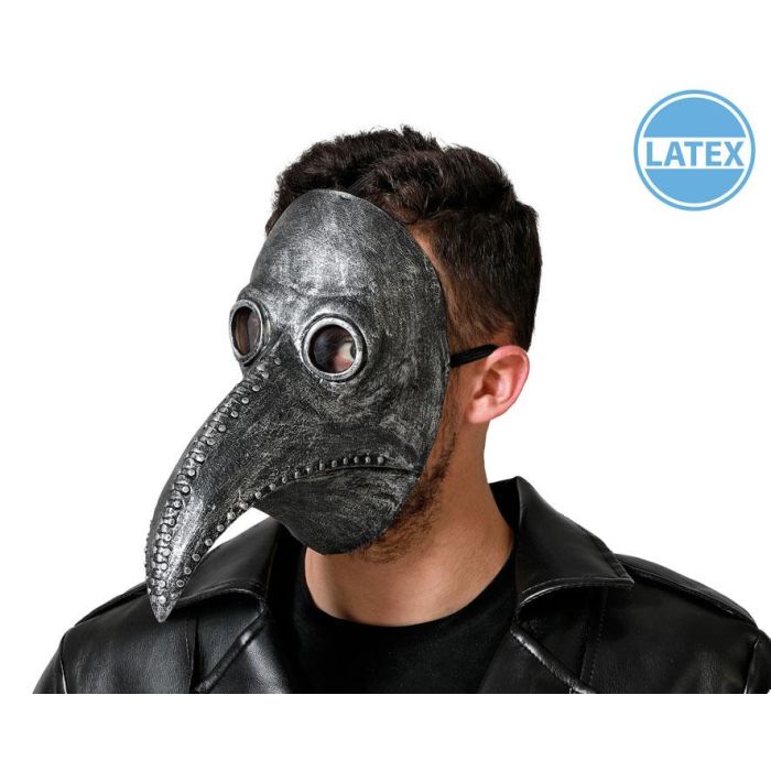 Máscara Asesino Halloween Látex Gris Negro