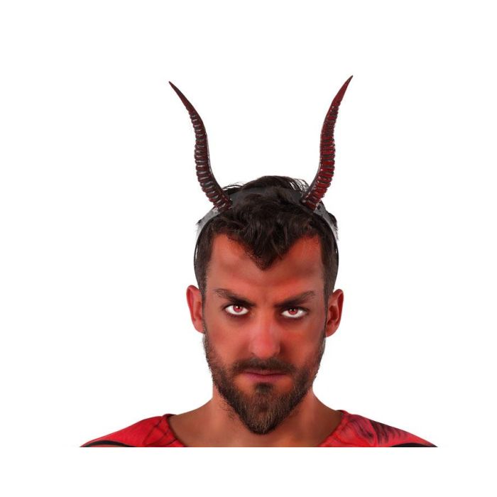 Diadema Halloween Cuernos Demonio Rojo Negro Hombre Adulto Diadema Halloween Cuernos Demonio Rojo Negro Hombre Adulto