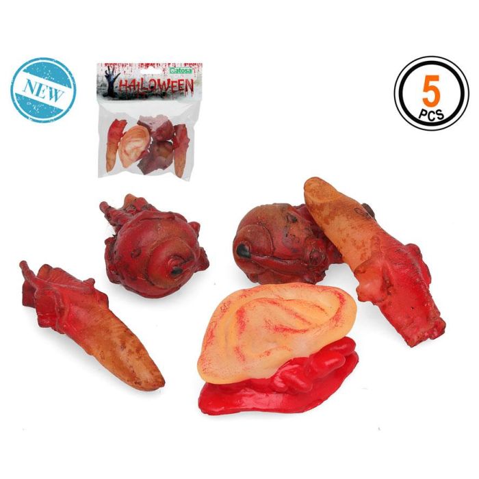 Set De Despojos Humanos Halloween 5 Piezas con Dedos, Orejas y Ojos Falsos - Decoración Aterradora para Escape Rooms y Casas Encantadas