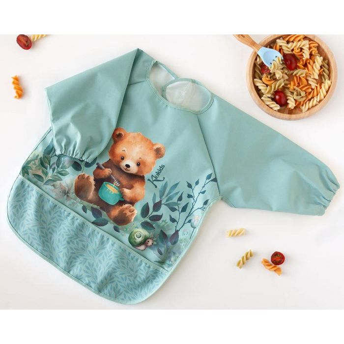 Babero Impermeable Con Mangas Oso Sage Babero Impermeable Con Mangas Oso Sage