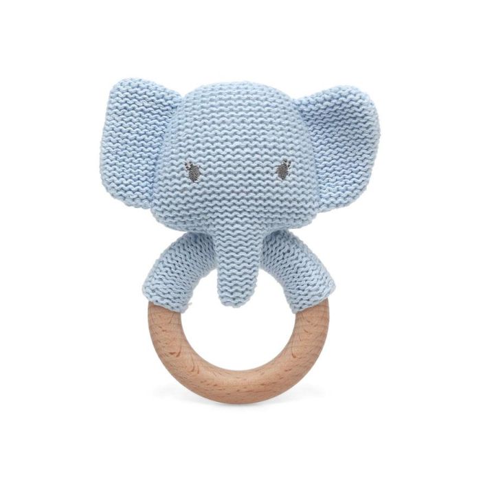 Elefante 13 cm Sonajero Azul Algodón 2