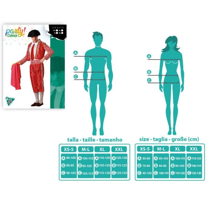 Disfraz Torero Rojo Hombre Adulto XXL con Capote