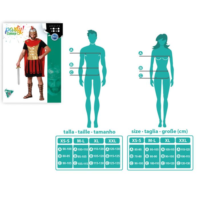 Disfraz para Adultos DISFRAZ ROMANO XXL 57560 XXL Gladiador Multicolor (2 Piezas) 3