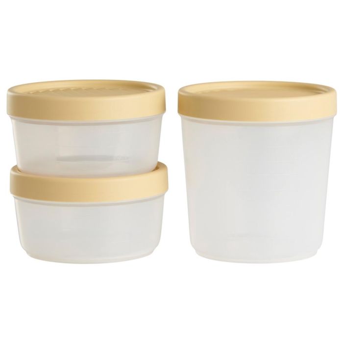 Day Juego de 3 Herméticos Redondos de Plástico para Alimentos, Colores Arena Natural, Verde Musgo y Amarillo Arena, 2x0.5L + 1x1L, Aptos Microondas y Lavavajillas 3