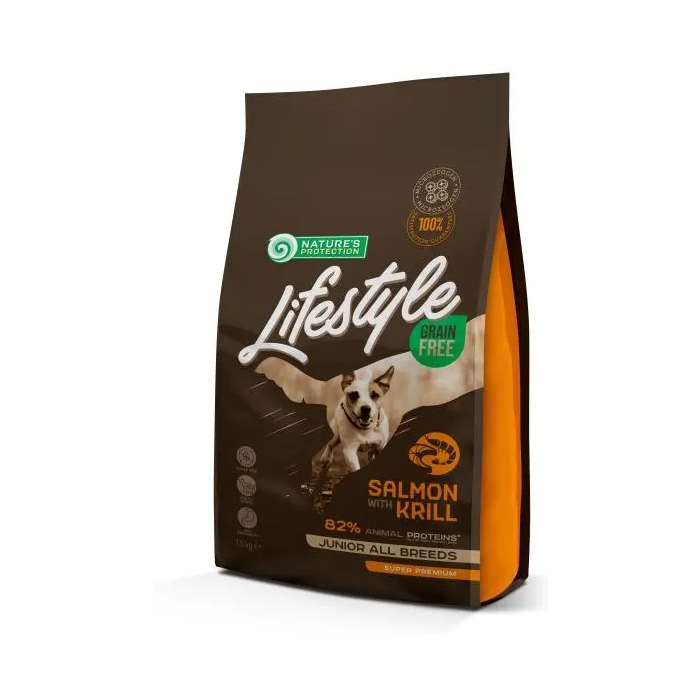 Nature's Protection Alimento para Perros Junior Salmón y Krill Sin Gluten 1,5 kg
