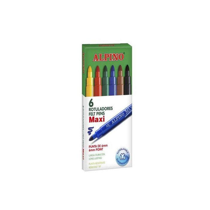 Rotulador Fibra Alpino Maxi Estuche De 6