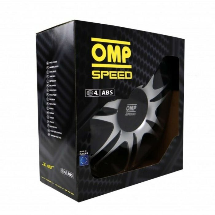Tapacubos OMP Ghost Speed Negro Plateado 15" (4 uds) 1