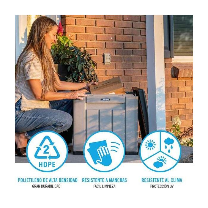 Cubo almacenamiento gris con puertas y techo abatibles lifetime 51,2x51,2x50,8 cm 5 Cubo almacenamiento gris con puertas y techo abatibles lifetime 51,2x51,2x50,8 cm 5