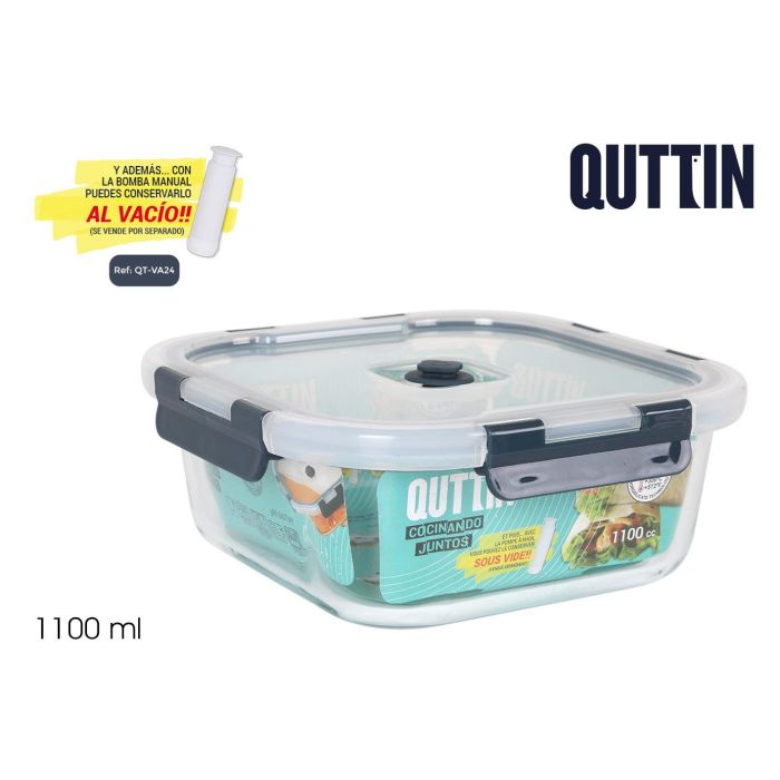 Fiambrera cuadrada con tapa vacío 18.8 x 18.8 cm 1.1L - Quttin (6 Unidades) Fiambrera cuadrada con tapa vacío 18.8 x 18.8 cm 1.1L - Quttin (6 Unidades)