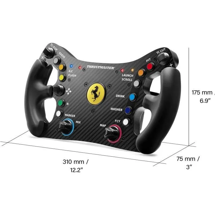 Thrustmaster THR3362934003395 Volante Ferrari 488 GT3 Wheel Add-On Negro y Rojo 3
