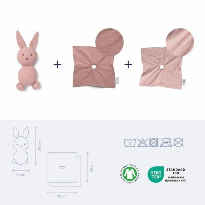 doomoo You&Me Baby Comforter - Edredón Reversible y reconfortante - Provisto de 2 Cuerpos para Transportar el Olor de los Padres, Rosa 2