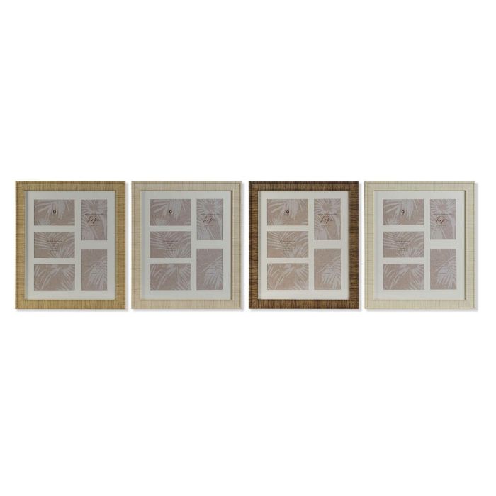 Marco Multifoto Scandi DKD Home Decor Natural Beige 2 x 38 x 34 cm (4 Unidades)