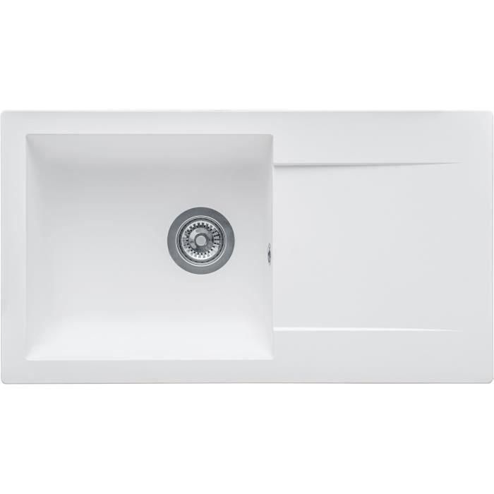 Fregadero STRADOUR construido en EINNA, en SMC WHITE UNI - 17, 1 recipiente, tamaño 78 * 43.5 cm, vaciado manual Fregadero STRADOUR construido en EINNA, en SMC WHITE UNI - 17, 1 recipiente, tamaño 78 * 43.5 cm, vaciado manual