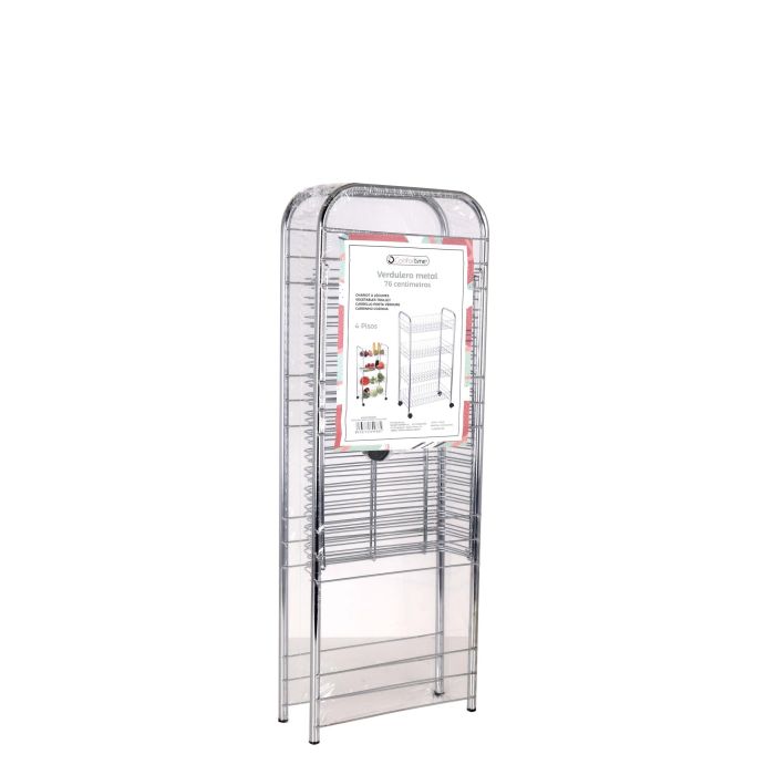 Verdulero de metal cromo 4 pisos 76 cm - Confortime (6 Unidades) 4 Verdulero de metal cromo 4 pisos 76 cm - Confortime (6 Unidades) 4