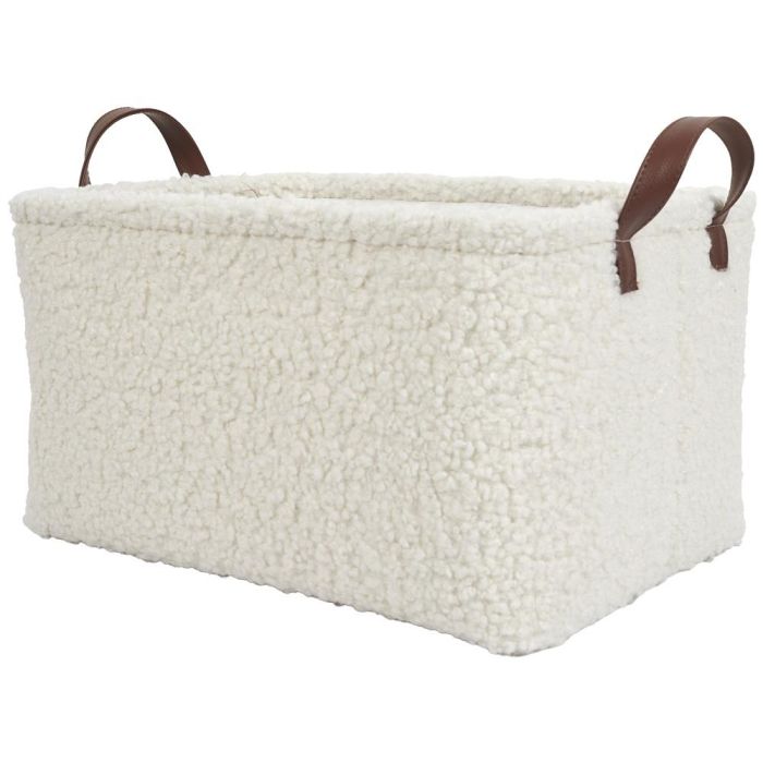 Home Deco Factory Juego de 3 Cestas Blancas Rizo Natural Borreguito 5