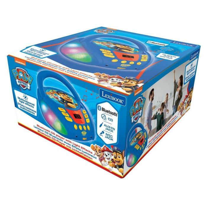 Lexibook Reproductor CD Bluetooth 5.0 Paw Patrol Portátil con Efectos Luz Multicolor, Función Karaoke para Niños 1 Lexibook Reproductor CD Bluetooth 5.0 Paw Patrol Portátil con Efectos Luz Multicolor, Función Karaoke para Niños 1