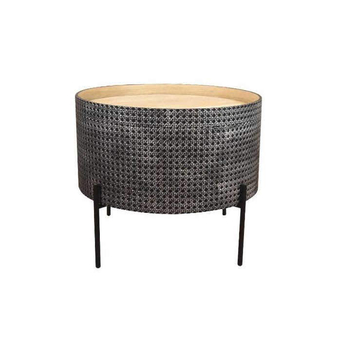 Mesita Auxiliar Urban DKD Home Decor Plateado Negro 45 x 39 x 45 cm