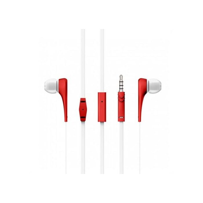 Energy Sistem Auriculares Intrauditivos Style 1+ con Micrófono, Cable Plano, Rojo