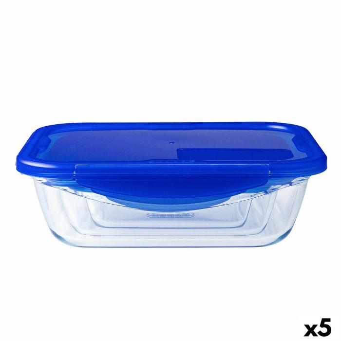 Fiambrera Hermética Pyrex Cook & Go Azul 1,7 L 24 x 18 cm Vidrio (5 Unidades)