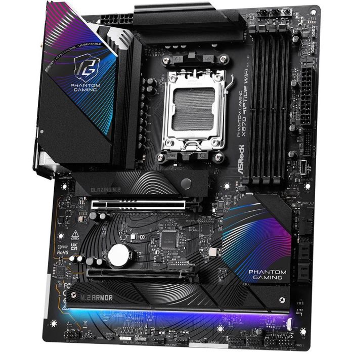 ASRock X870 Riptide WiFi AM5 ATX Placa Base DDR5 para AMD Ryzen 7000/8000/9000, HDMI/USB-C, Wi-Fi 7 4