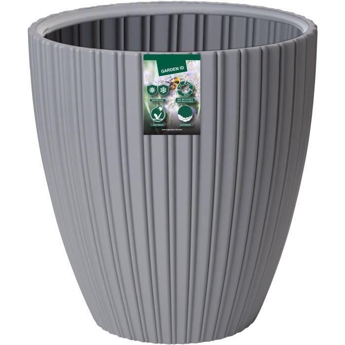 Maceta - Garden ID - Fancy - 40 x 42 cm - Para jardín, balcones o interiores - Gris claro 1