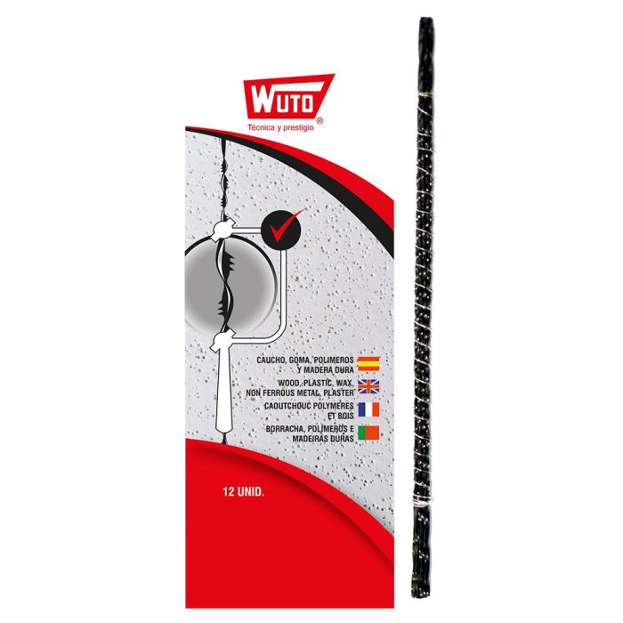 Sierra de marqueteria para madera, espiral 3/13cm 43,1tpi (blister 12 unid.) wuto Sierra de marqueteria para madera, espiral 3/13cm 43,1tpi (blister 12 unid.) wuto