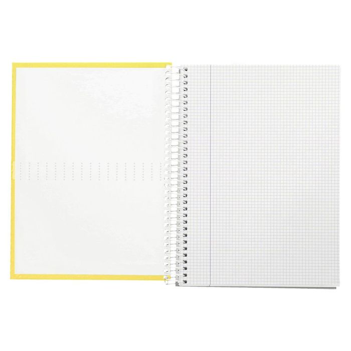 Cuaderno Espiral Liderpapel A4 Crafty Tapa Forrada 80H 90 gr Cuadro 4 mm Con Margen Color Amarillo 1