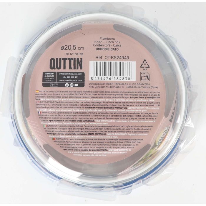 Inde Fiambrera Redonda con Tapa Hermética Boho Ø 20.5 cm (6 Unidades)