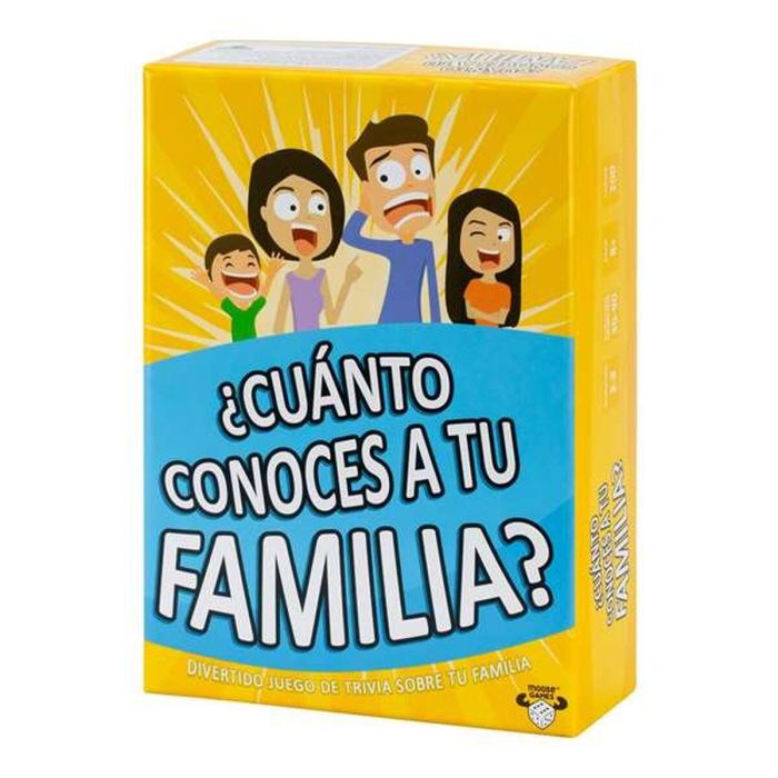 MOOSE 91060 Juego ¿Cuánto Conoces A Tu Familia? Juego de cartas familiar en español para +8 años