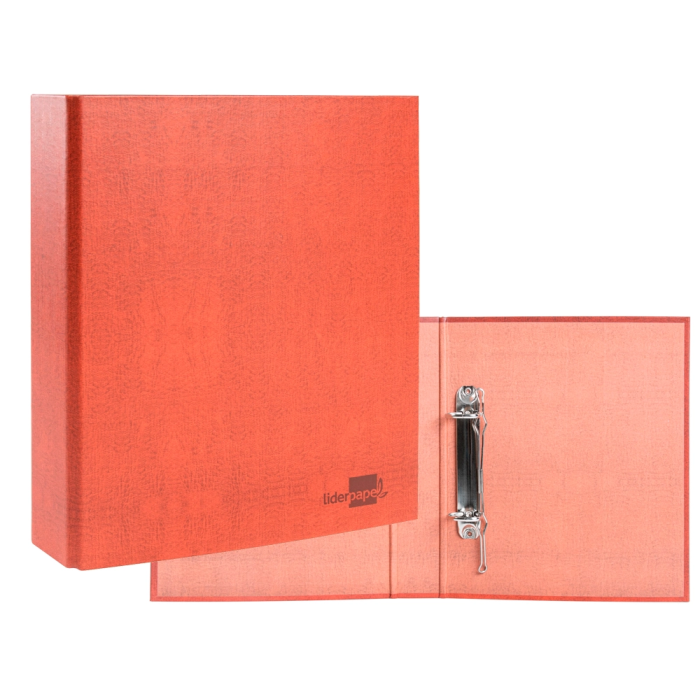 Liderpapel Carpeta de 2 anillas 25mm Folio Cartón Cuero Compresor Plástico 1