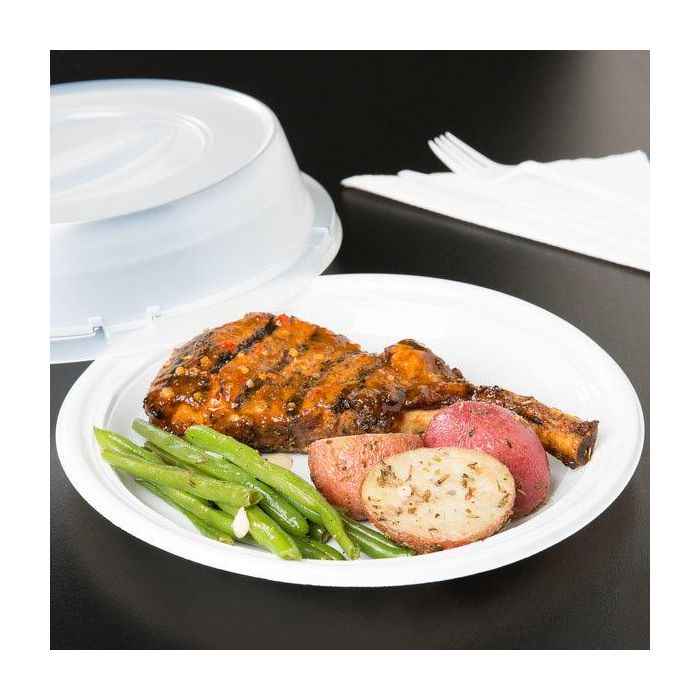 Algon Platos Redondos de Plástico Ecológicos Desechables - Set de 100 unidades - 22 cm (6 Unidades) 3