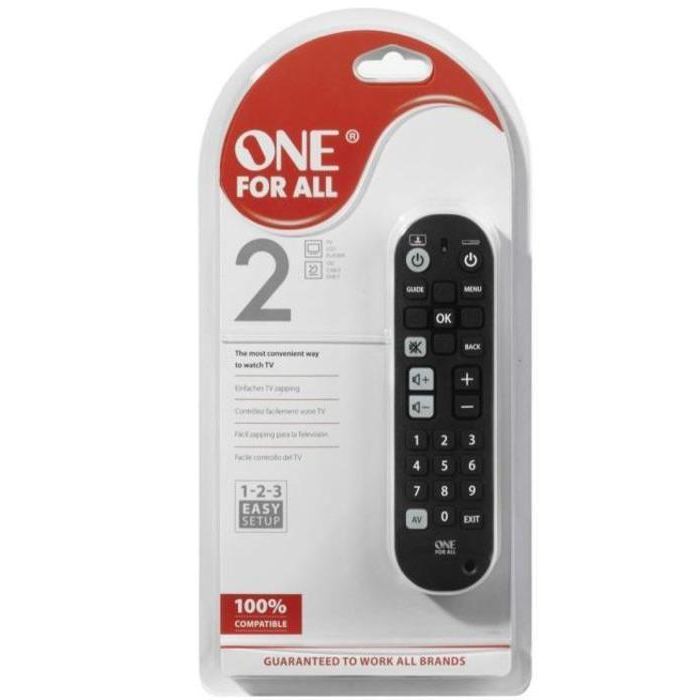 One For All URC6820 Control Remoto Universal Zapper 2 en 1 para TV, Decodificador, Audio. Configurable por Aprendizaje. Fácil de Usar. 1 One For All URC6820 Control Remoto Universal Zapper 2 en 1 para TV, Decodificador, Audio. Configurable por Aprendizaje. Fácil de Usar. 1