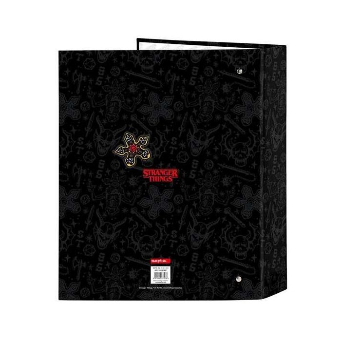 Carpeta de anillas Stranger Things Negro A4 27 x 33 x 6 cm 5