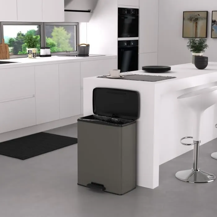 Curver CUR3253921128002 Cubo de basura rectangular 65L Antracita 49 x 32 x 61 cm 2