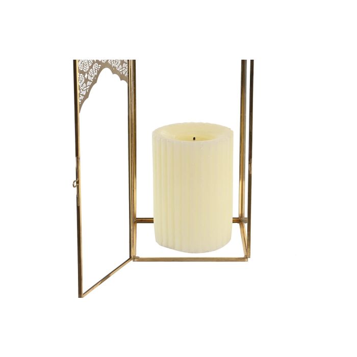 DKD Home Decor Farola Metal y Cristal Dorado 11 x 11 x 23 cm (2 Unidades) 2
