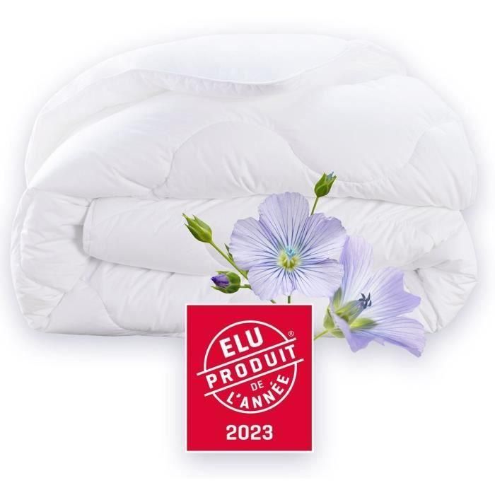 Edredón 200x200 cm DODO CHAMPS DE LIN - Cálido - 450g/m² - Edredón para 1-2 personas - Suave y Cálido - Antiácaros Antibacteriano - Blanco 1