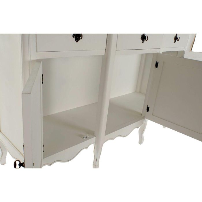 Buffet Tradicional DKD Home Decor Blanco Marron Oscuro 45 x 90 x 140 cm 4