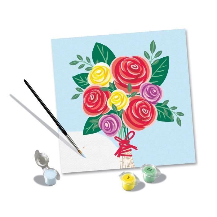 CreArt 20x20 cm Ramo de rosas, Ocio creativo, Adulto, Pintar por números, 25520, Ravensburger 1