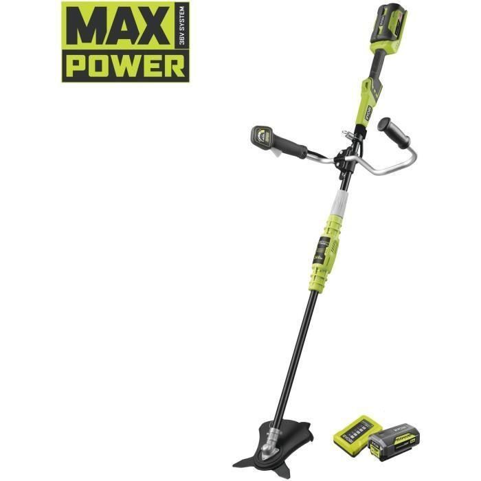 Desbrozadora - RYOBI - Manillar - Cable Ø 1 x 1,65 mm - Hoja de 3 dientes - 1 batería de litio + 36 V 4,0 Ah + 1 cargador de 1,7 A 4 Desbrozadora - RYOBI - Manillar - Cable Ø 1 x 1,65 mm - Hoja de 3 dientes - 1 batería de litio + 36 V 4,0 Ah + 1 cargador de 1,7 A 4